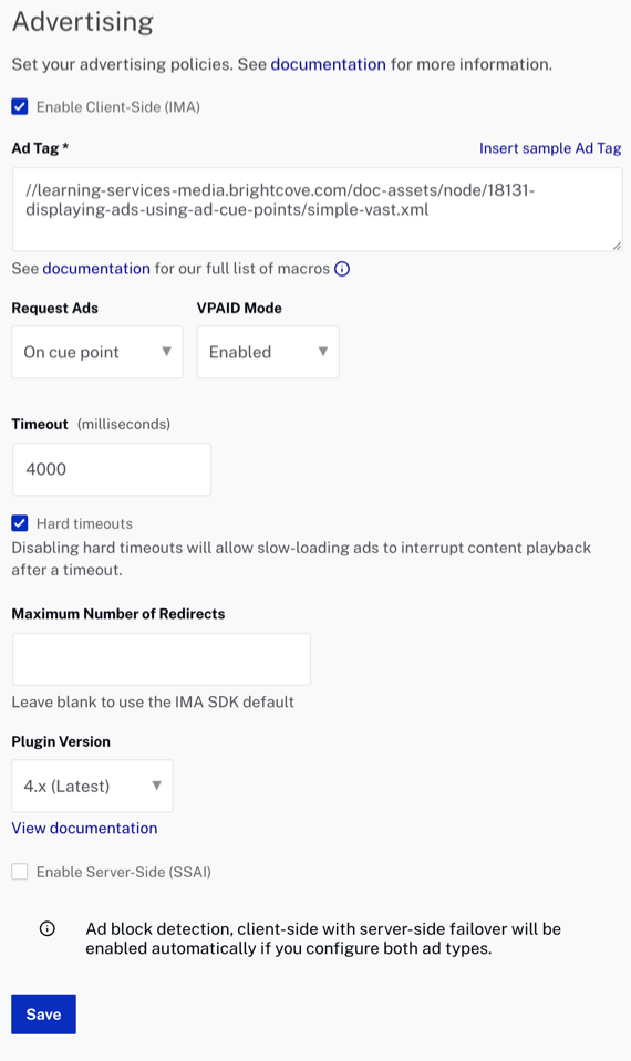 Configuration du plugin dans Studio