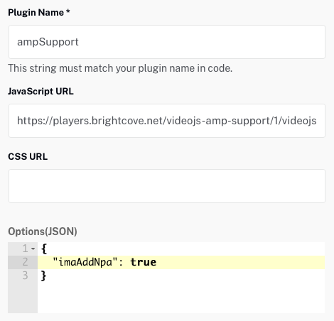 configuration du plugin