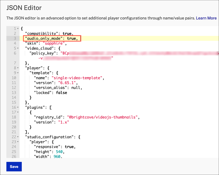 Code audio uniquement