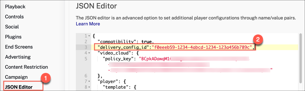Editeur JSON