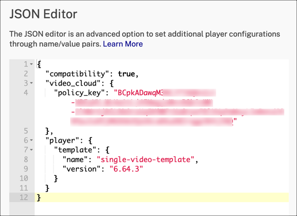 Editeur JSON