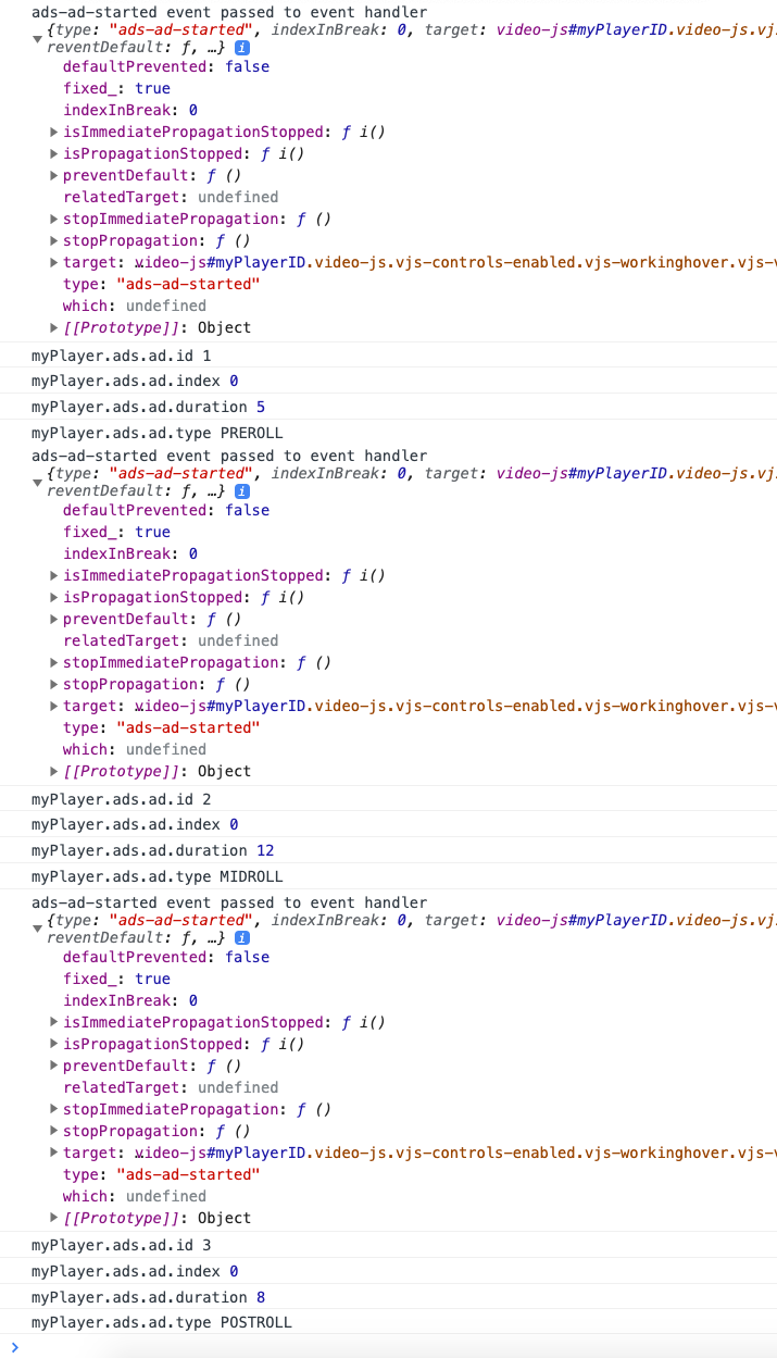 Console des propriétés contrib-ads