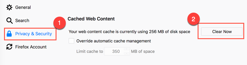 Effacer le cache Firefox